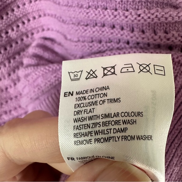 VARLEY Tara Pointelle Half-Zip Knit in Smokey Grape SZ S - Picture 8 of 9